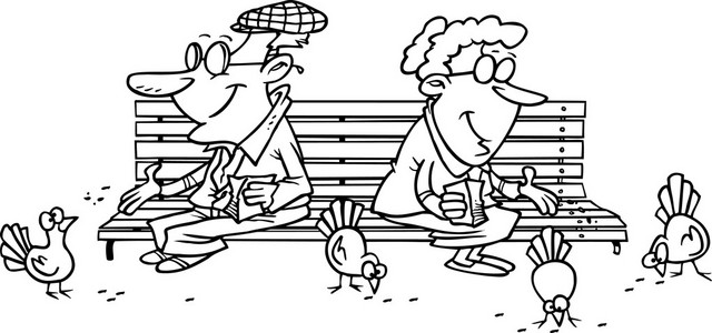 卡通喂鸽子照片