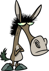 卡通倔强的骡子照片