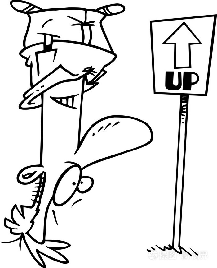 颠倒了动漫的人插画-正版商用图片1agx5z-摄图新视界