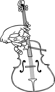 卡通大提琴女孩