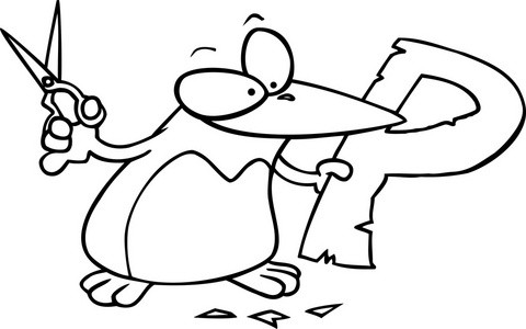 卡通企鹅字母表字母 p