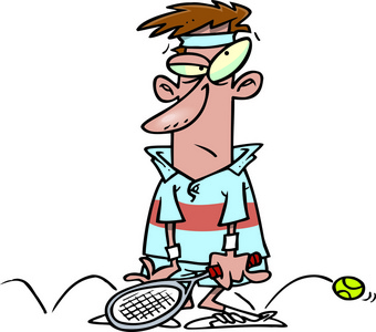 卡通输网球运动员