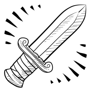 背景与黄金饰品日本武士刀剑收集三警告图标 (三角形, 警告, 盾牌)