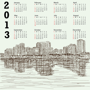 手绘景观 2013年日历