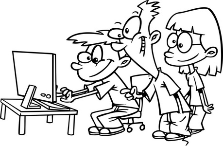 孩子线电脑图片-孩子线电脑素材-孩子线电脑插画-摄图新视界