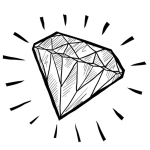 钻石宝石素描图片