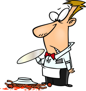 笨拙卡通笨拙服务员照片