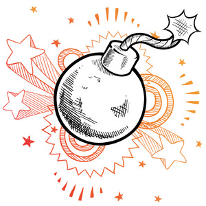 时间炸弹或危机素描照片