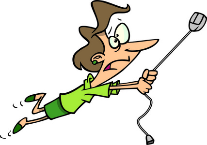 卡通女人战斗电脑鼠标图片