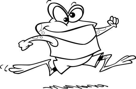 卡通青蛙慢跑