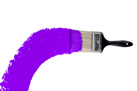 与紫色油漆刷
