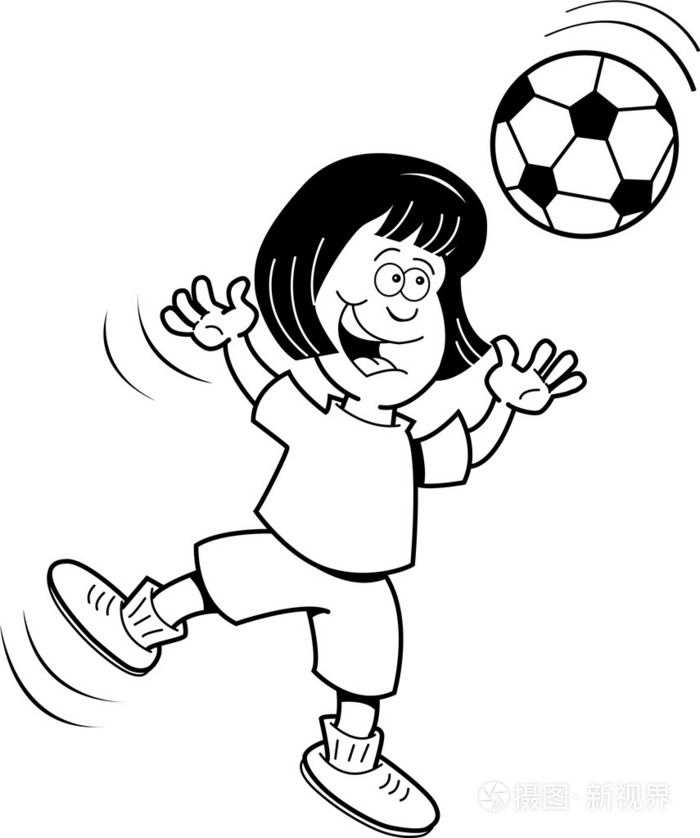 跳跃的女孩插画-正版商用图片1ahgf9-摄图新视界