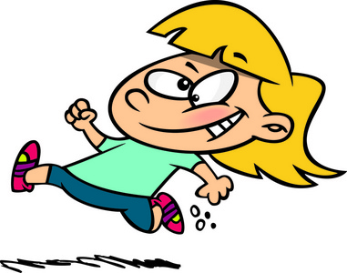 卡通女孩慢跑者照片