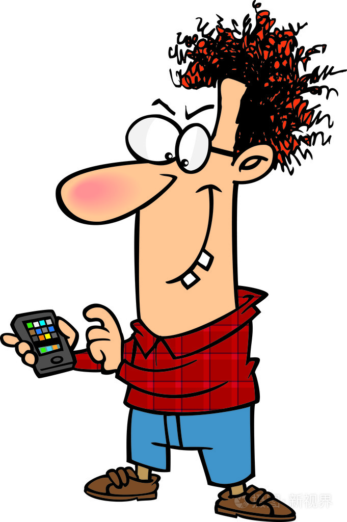 卡通迂回书呆子