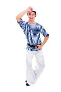 年轻的舞者打扮成水手构成