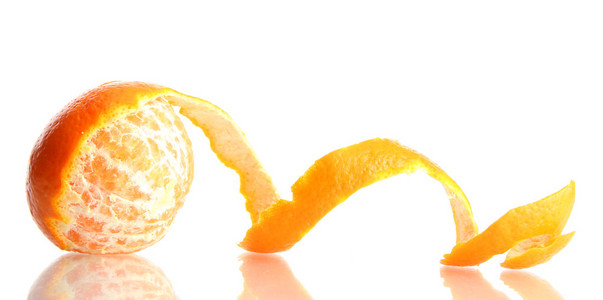 与果皮上白色隔离成熟美味橘
