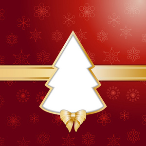 红色圣诞树背景和边框