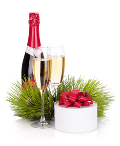 香槟和圣诞礼物