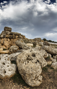 马耳他岛 戈佐岛 ggantija 寺庙 3600公元前 3000 年，废墟巨石复杂建成分三个阶段的农民和牧民的 in