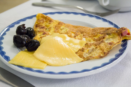 鸡蛋和奶酪的早餐
