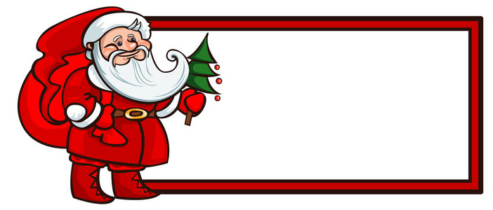 圣诞老人与礼物横幅一袋
