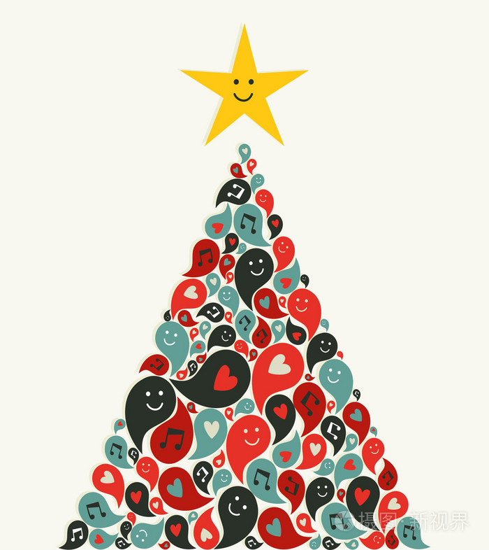 圣诞多媒体音乐树贺卡