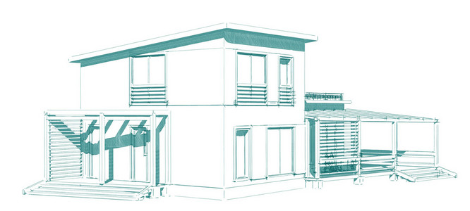 住宅项目。3d 图像