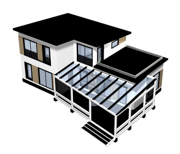 住宅项目。3d 图像