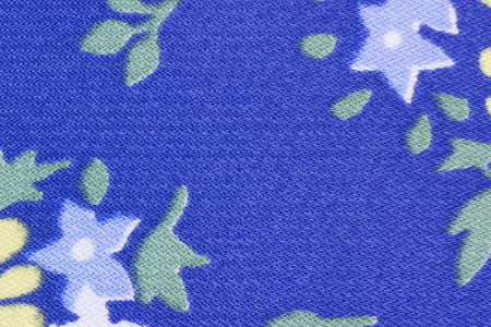 蓝色花卉织物纹理