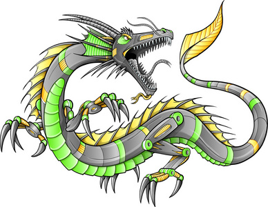 机器人机械人龙矢量插图艺术照片