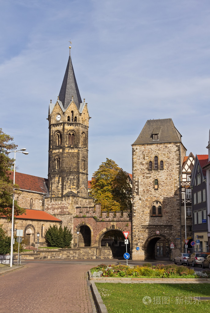 圣尼古拉斯教堂和 towngate,爱森纳赫,德国