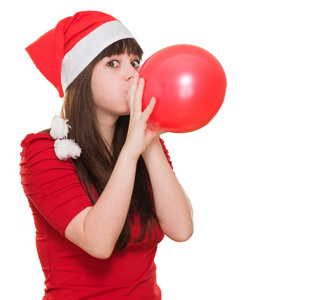 吹气球小男孩吹气球吹气球的年轻男子的画像吹气球书呆子女孩吹气球