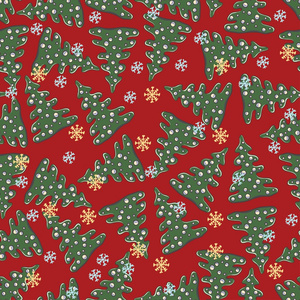圣诞雪花 杉木和 decoratiions 无缝模式
