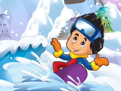 做游戏的小孩卡通小孩做自由式幻灯片照片