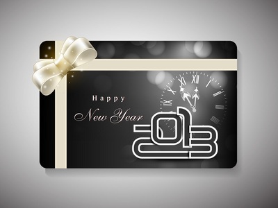功能区快乐新年庆祝活动的礼品卡。10 eps