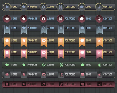 web 元素矢量标头  导航模板集