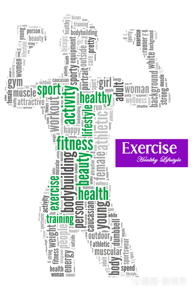 锻炼和健身信息文本图形