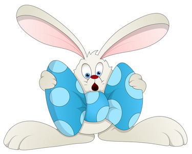 复活节兔子卡通角色矢量图