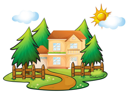 卡通太阳能房子图片