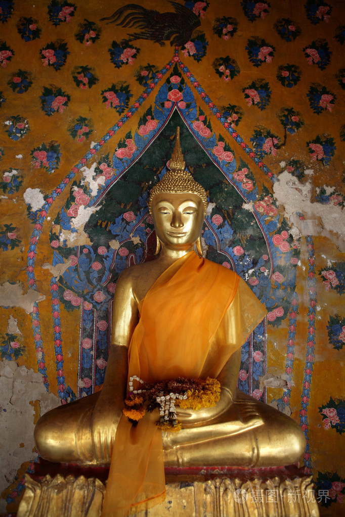 古代佛像.扫管笏阿伦寺.曼谷.泰国