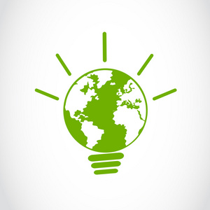 生态全球能源的灯泡标志图片