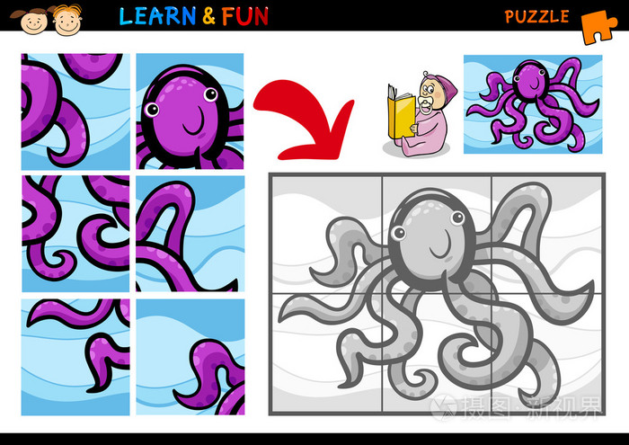 卡通章鱼的益智游戏