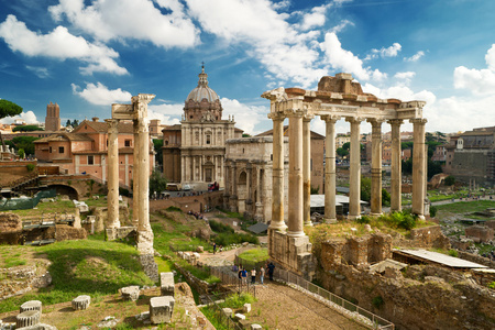 在罗马，意大利的罗马论坛的视图