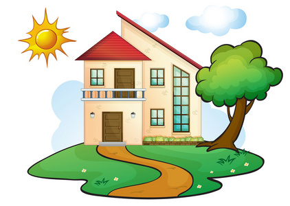 卡通太阳能房子图片