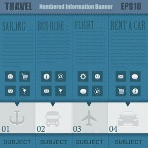 矢量背景旅游概念编号选项横幅广告  卡
