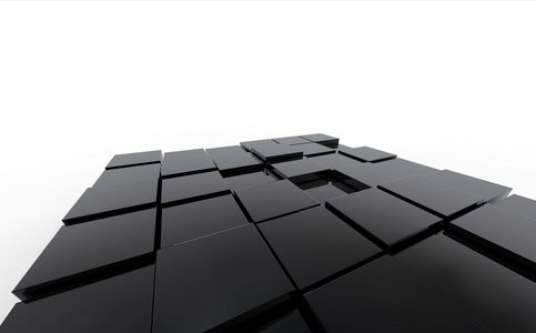 3d 抽象黑色立方背景