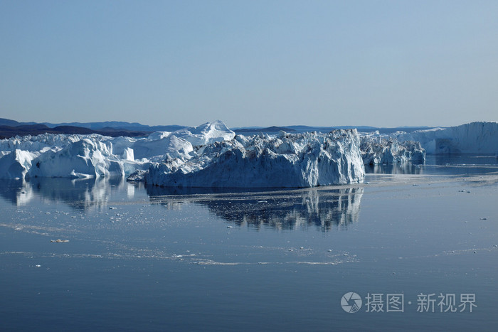 冰山伊卢利萨特南海岸，在夏天格陵兰