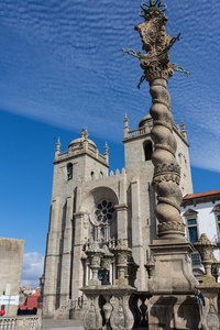 波尔图大教堂 Se 波尔图葡萄牙的全景视图