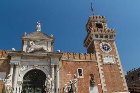 阿森纳和海军博物馆入口观威尼斯意大利。