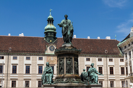 霍夫堡宫和纪念碑。vienna.austria